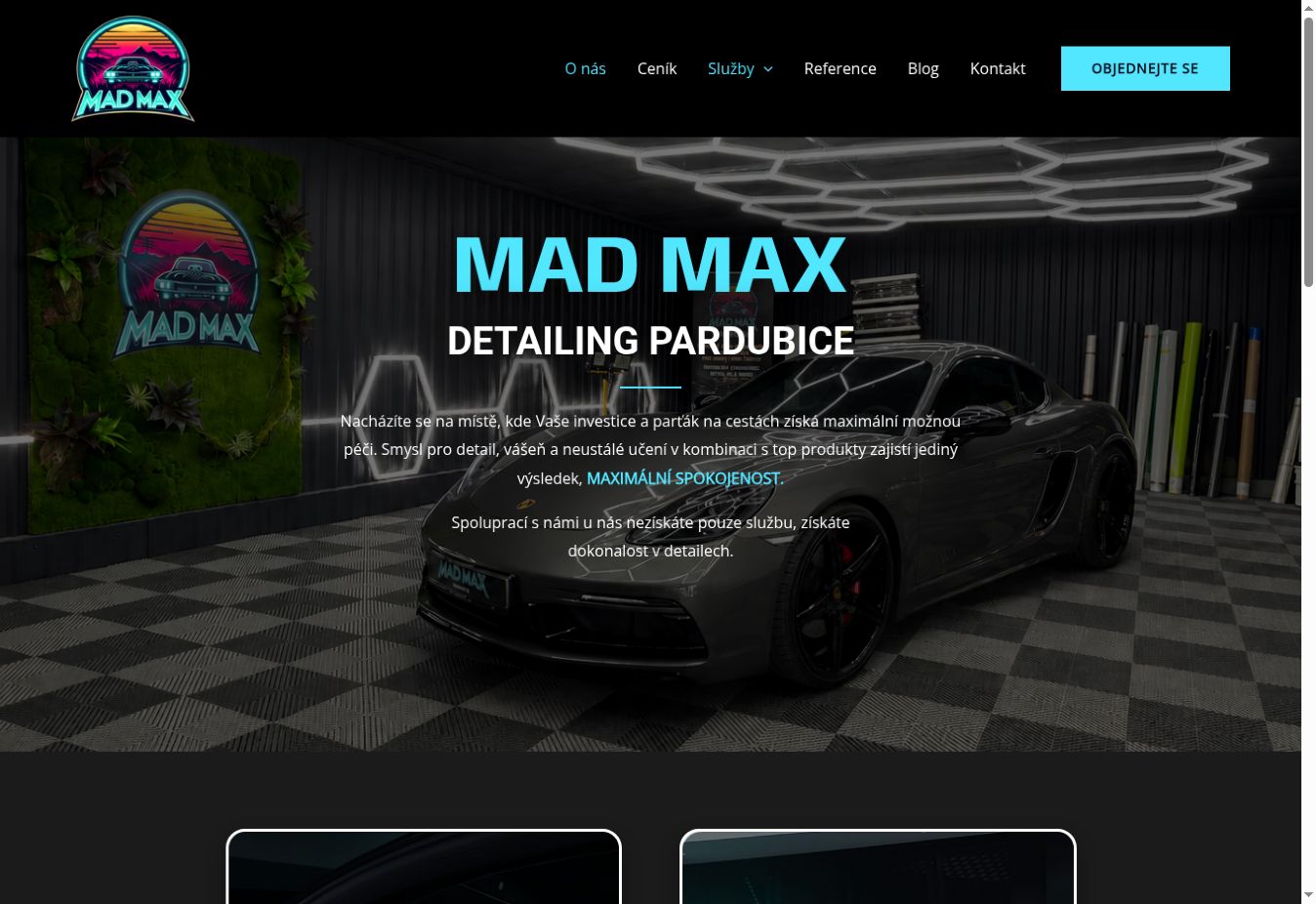 Náhled úvodní stránky madmaxdetailing.cz